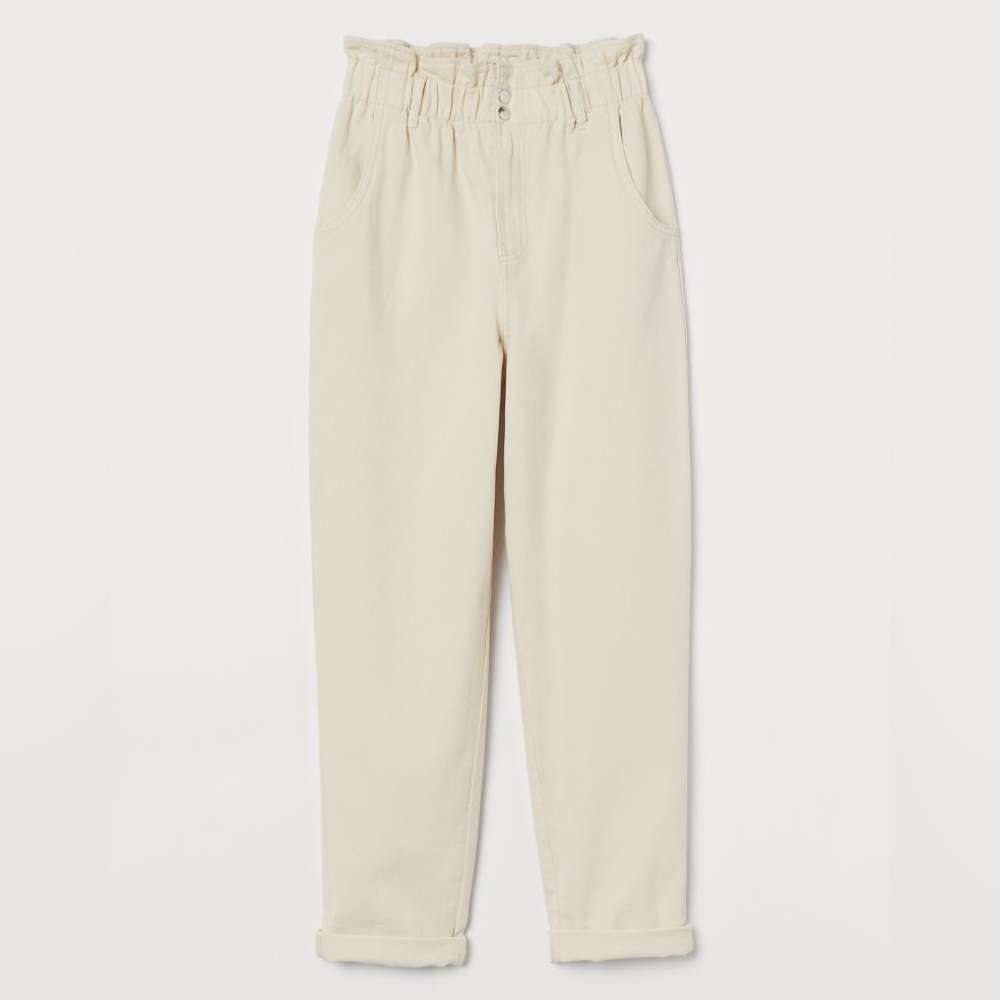 H&M Cream Paperbag Jean Pants SIZE 12